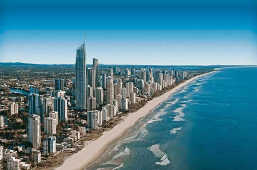 View of the gold coast