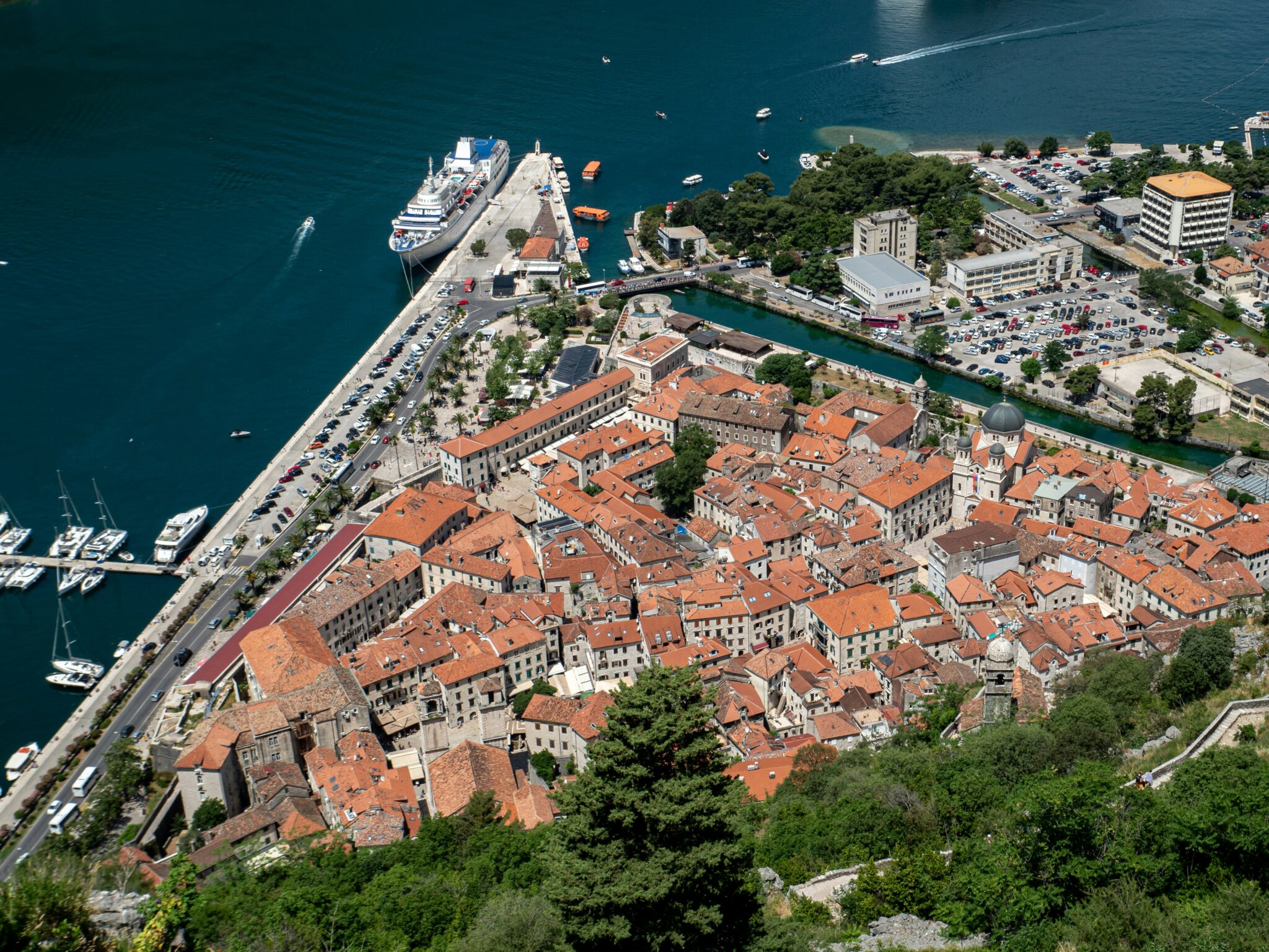 aerial view of Kotor Old Town