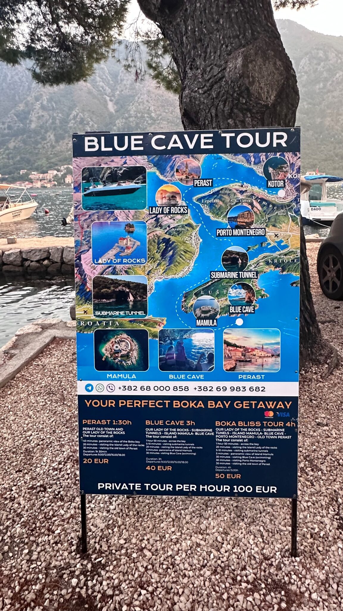 Blue Cave Boat Tour Sign 